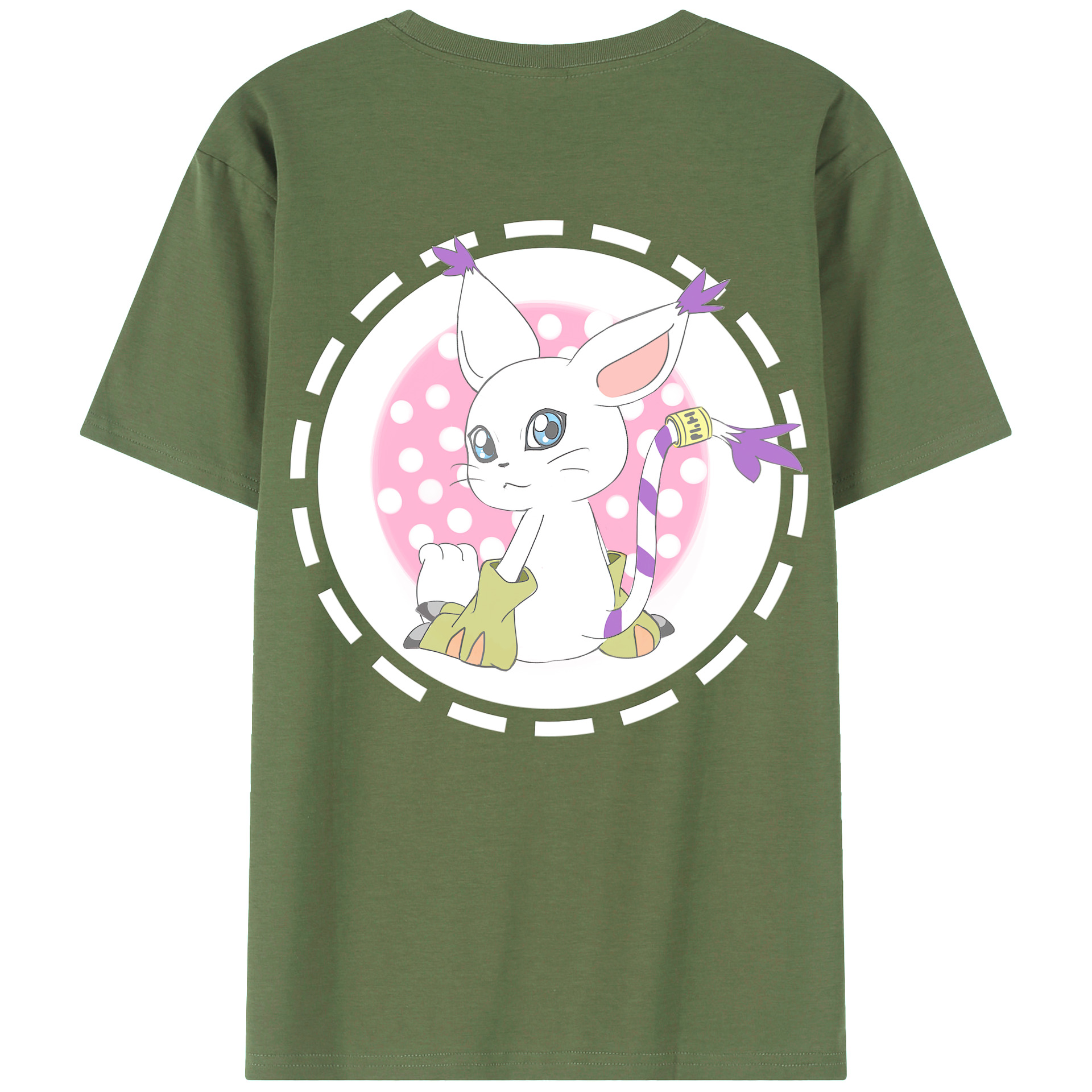 （画像用） Digimon デジタルモンスター/デジモン 綿100％ メンズ半袖Tシャツ（バックプリント） 通気性